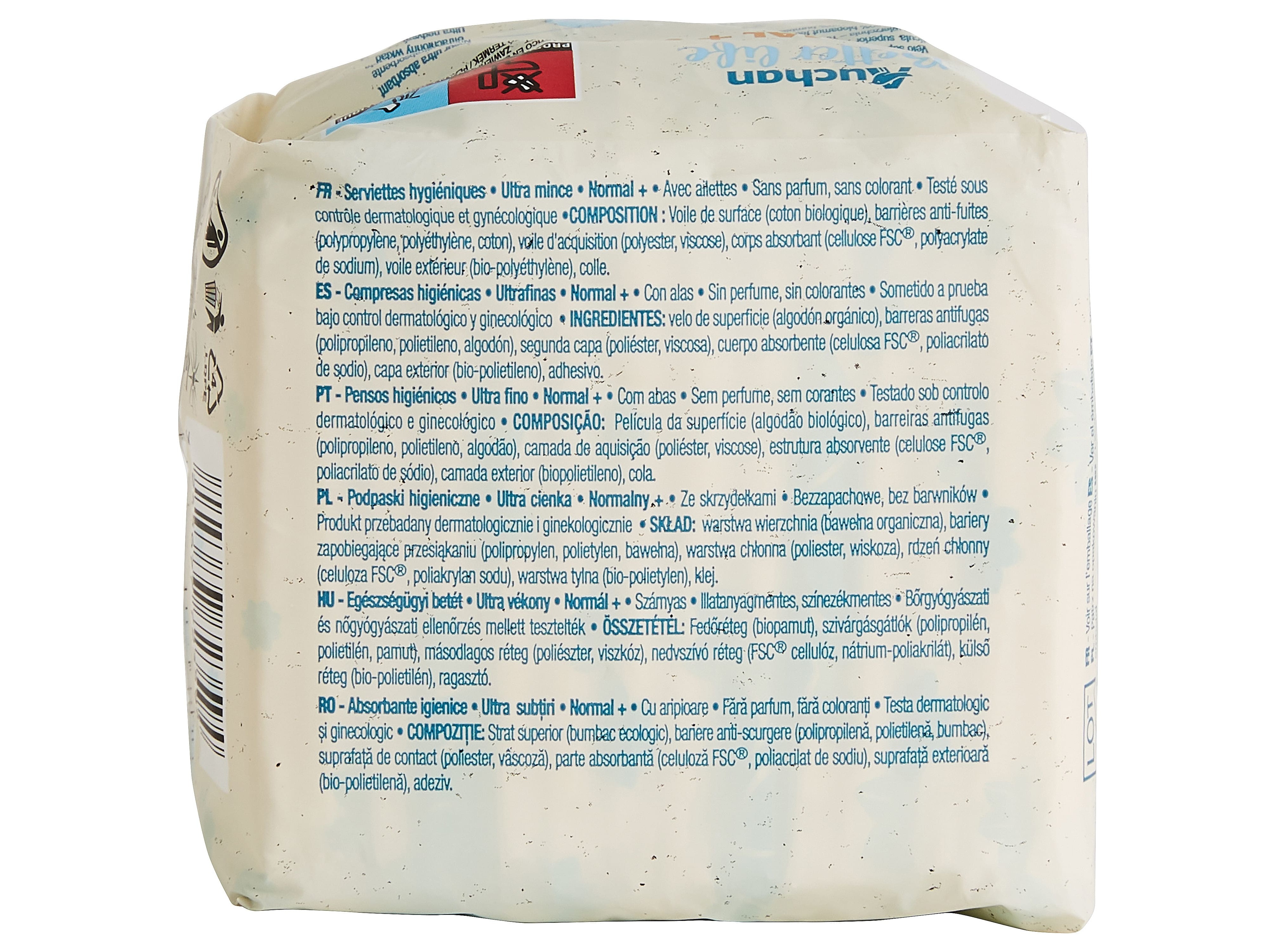 PENSOS HIGIÉNICOS AUCHAN BETTER LIFE NORMAL C/ABAS 14UN