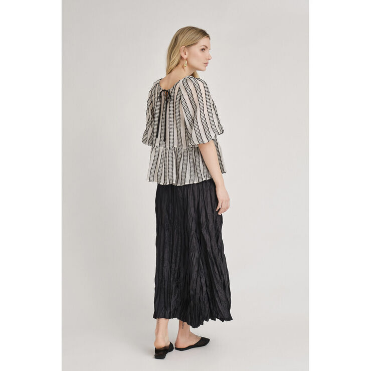 A-VIEW Linea blouse Off white/black stripe