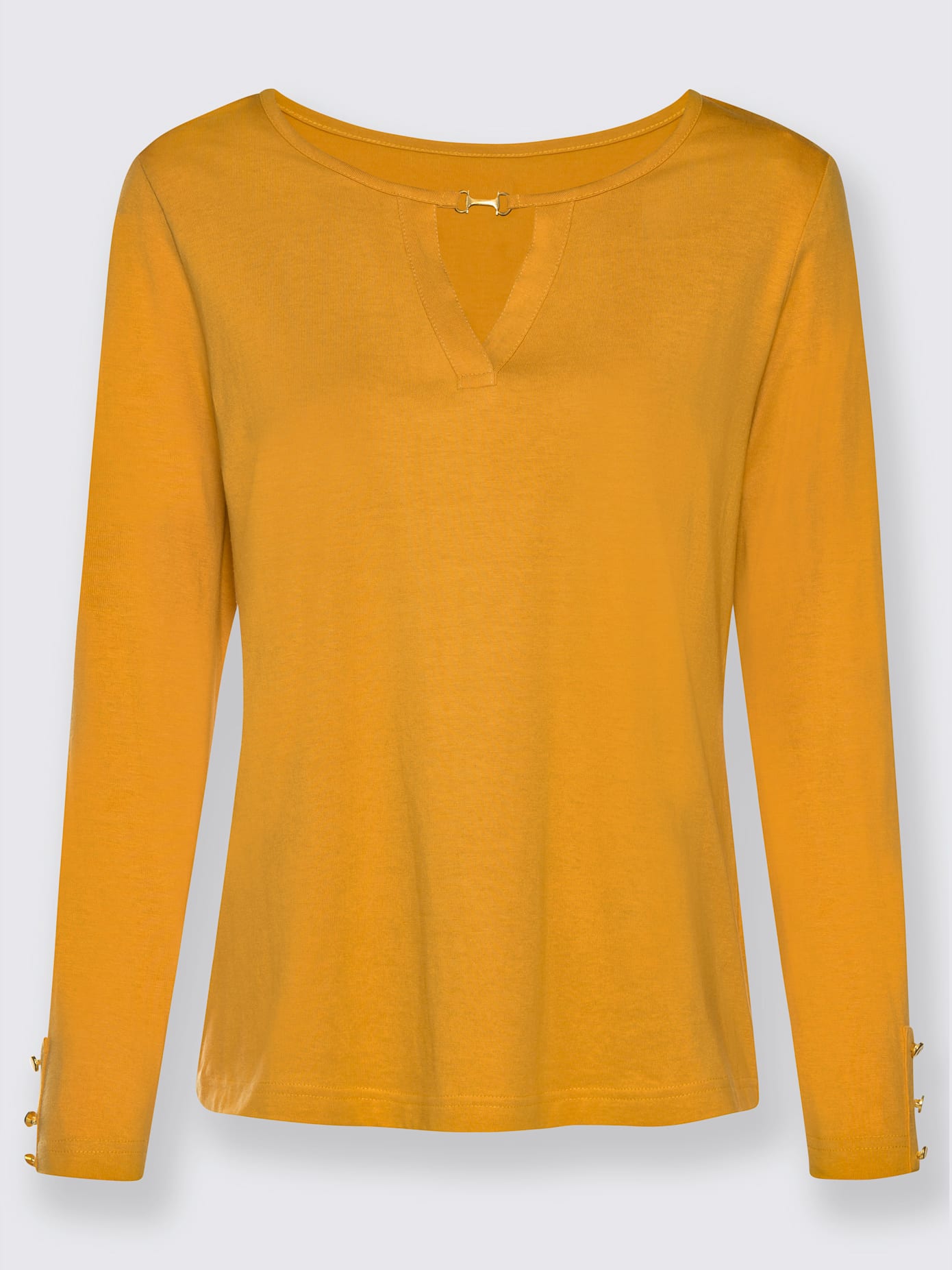 T-shirt modal col rond applique métallique manches longues