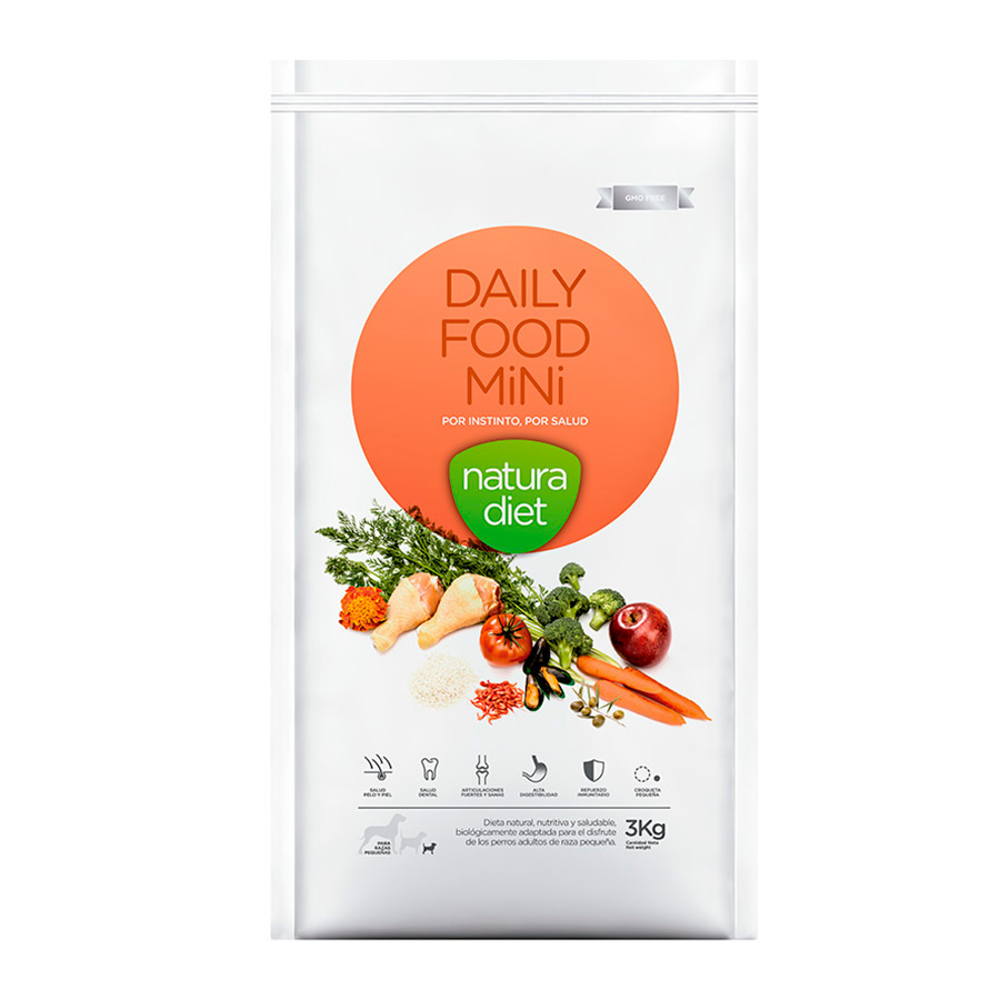Ração para cães Natura Diet Adult Mini Daily Food sabor frango