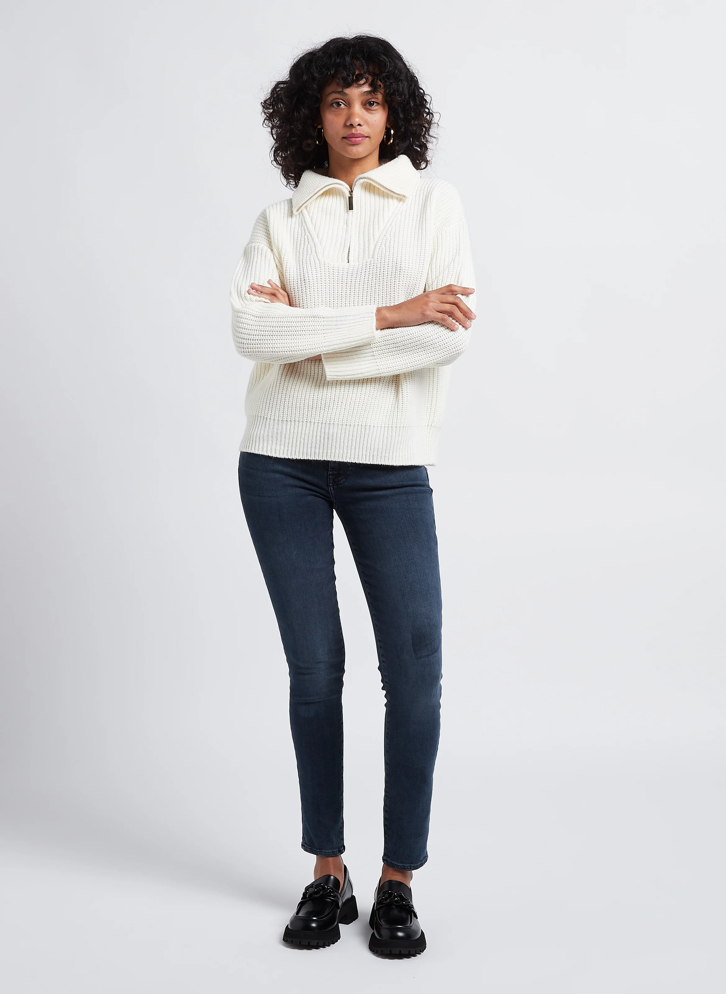 PYPER - Jean skinny taille basse en denim délavé | Bleu