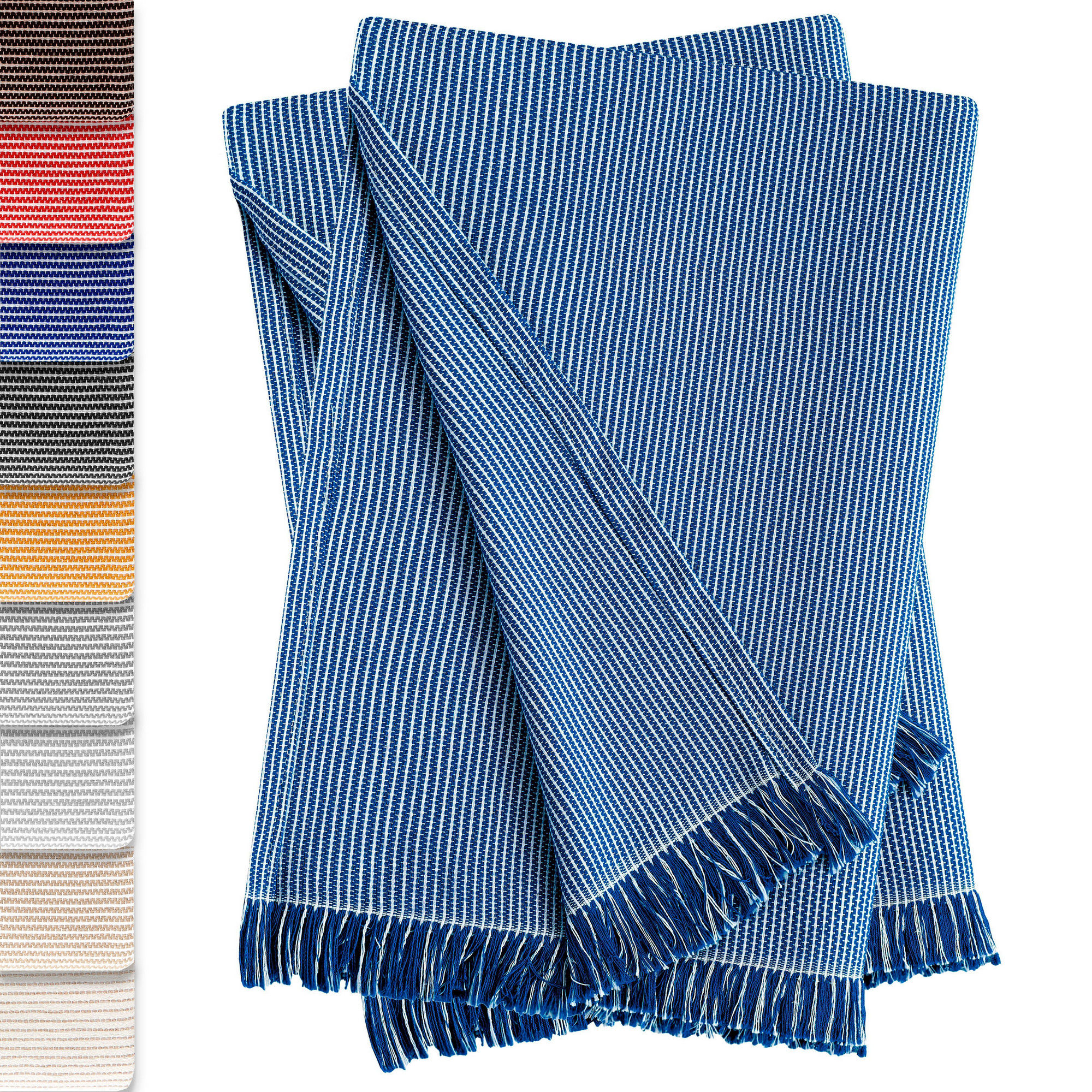 Conjunto de 2 colchas multiuso xadrez Paul, 180 x 260 cm, azul.