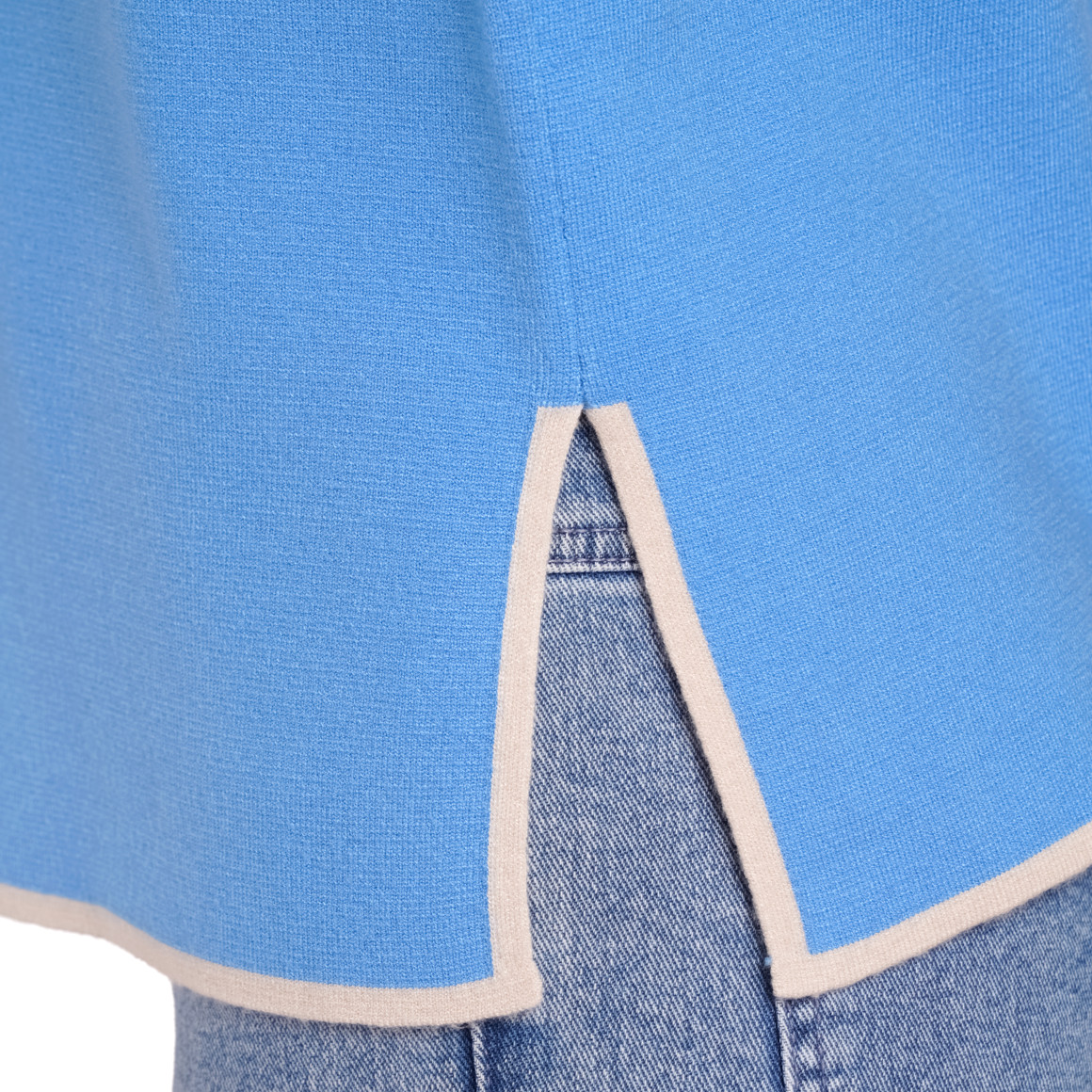Gina Benotti Damen Pullover mit Kontraststreifen blau