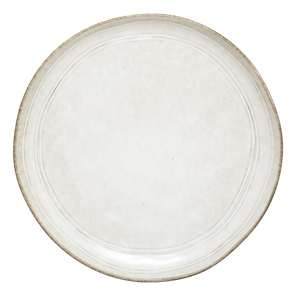 ASSIETTE A DESSERT FLOWER GRIS 22CM