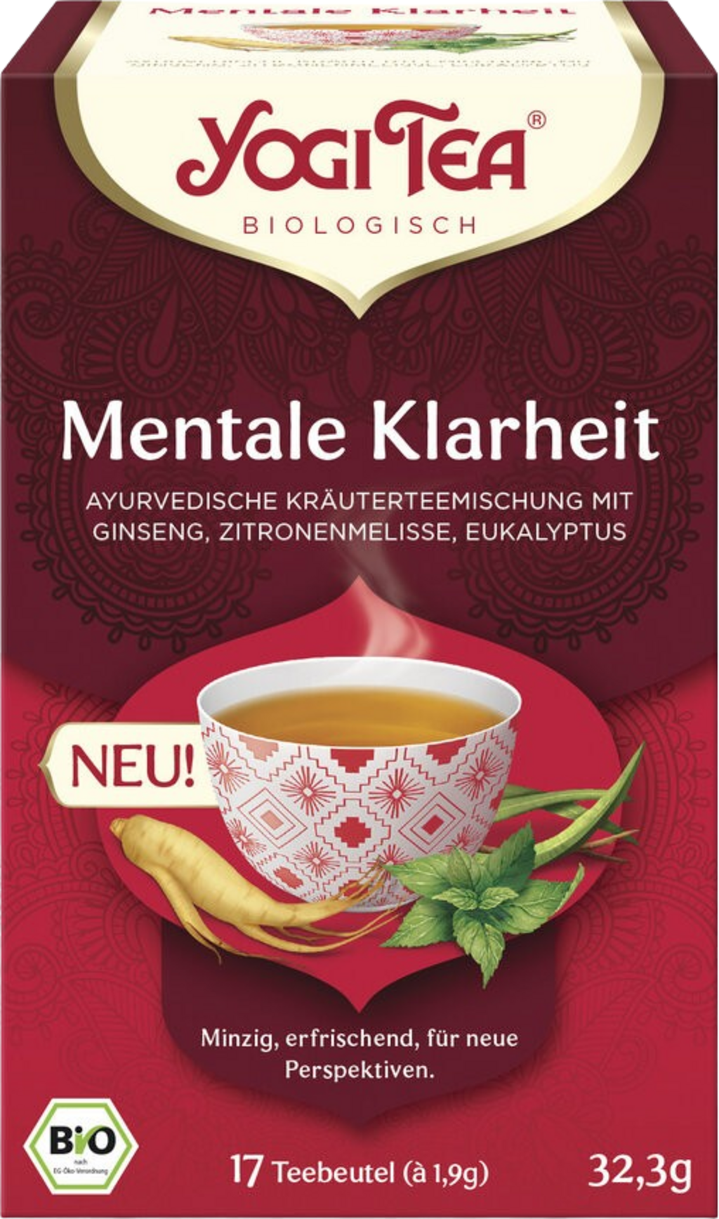 Yogi Tea  Mentale Klarheit Tee Bio, 17 Teebeutel (32,30 g)