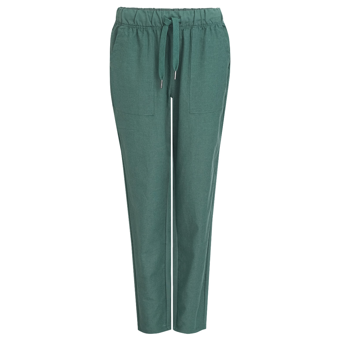 Gina Damen Jogpants mit Leinen-Anteil dunkelgrün