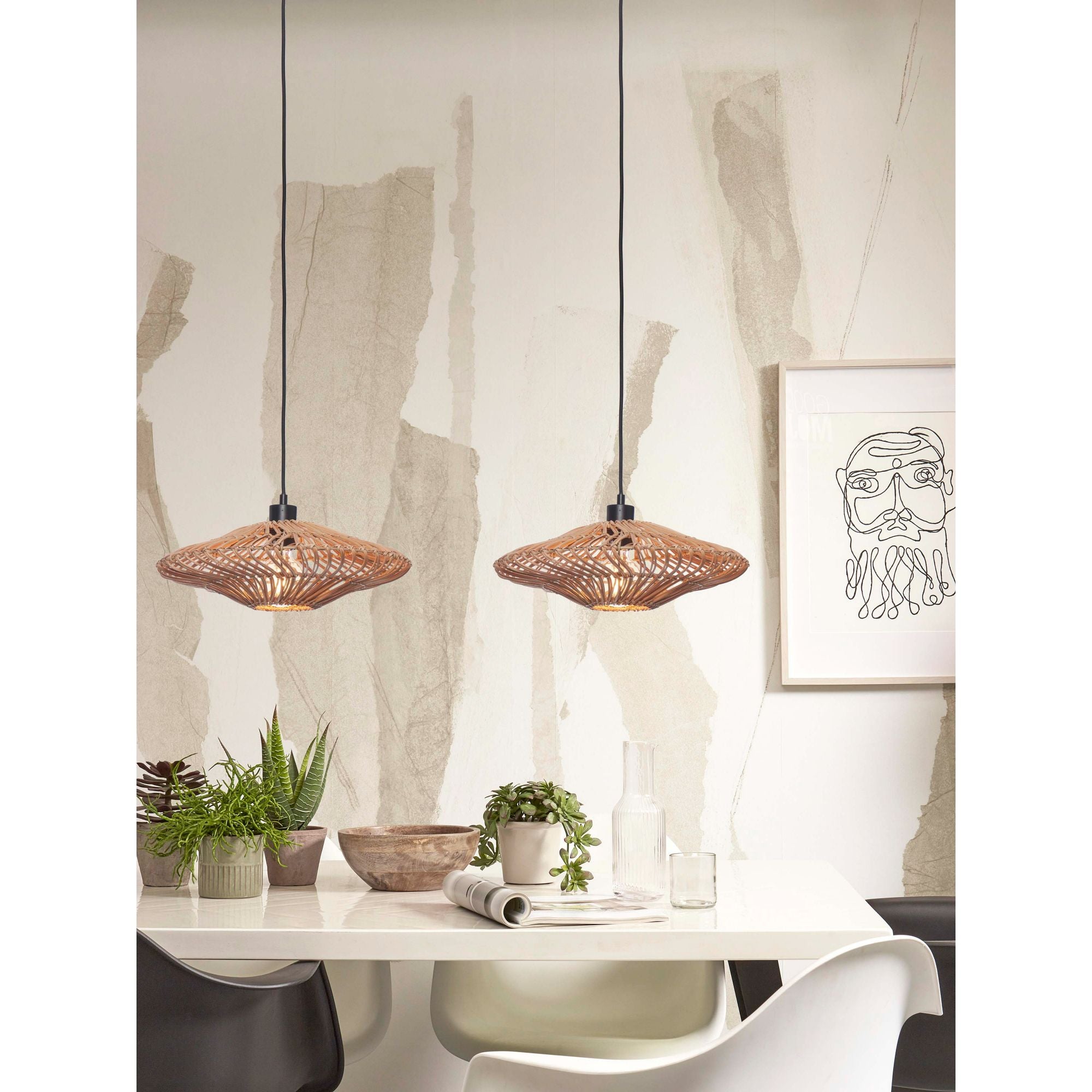 GOOD&MOJO Hanglamp Zanzibar - Rotan - Ã40x12cm