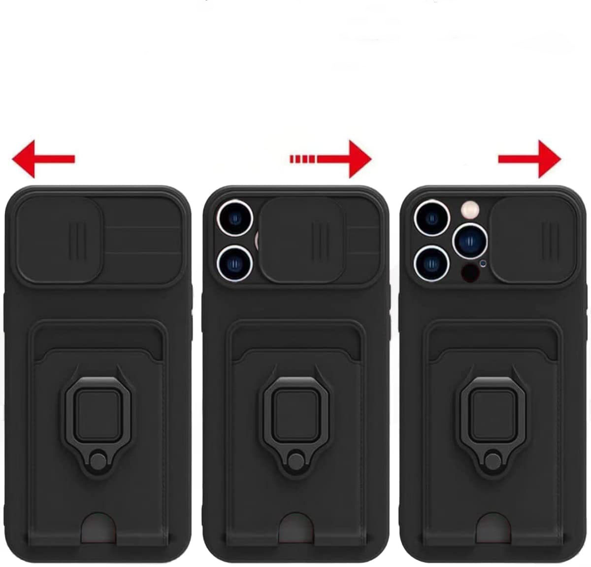 iPhone 11 Necklace Leder Hülle mit Kartenfach   Kickstand Haltering   Handykette (140cm)   Cam-Slider Kameraschutz - Dunkelblau