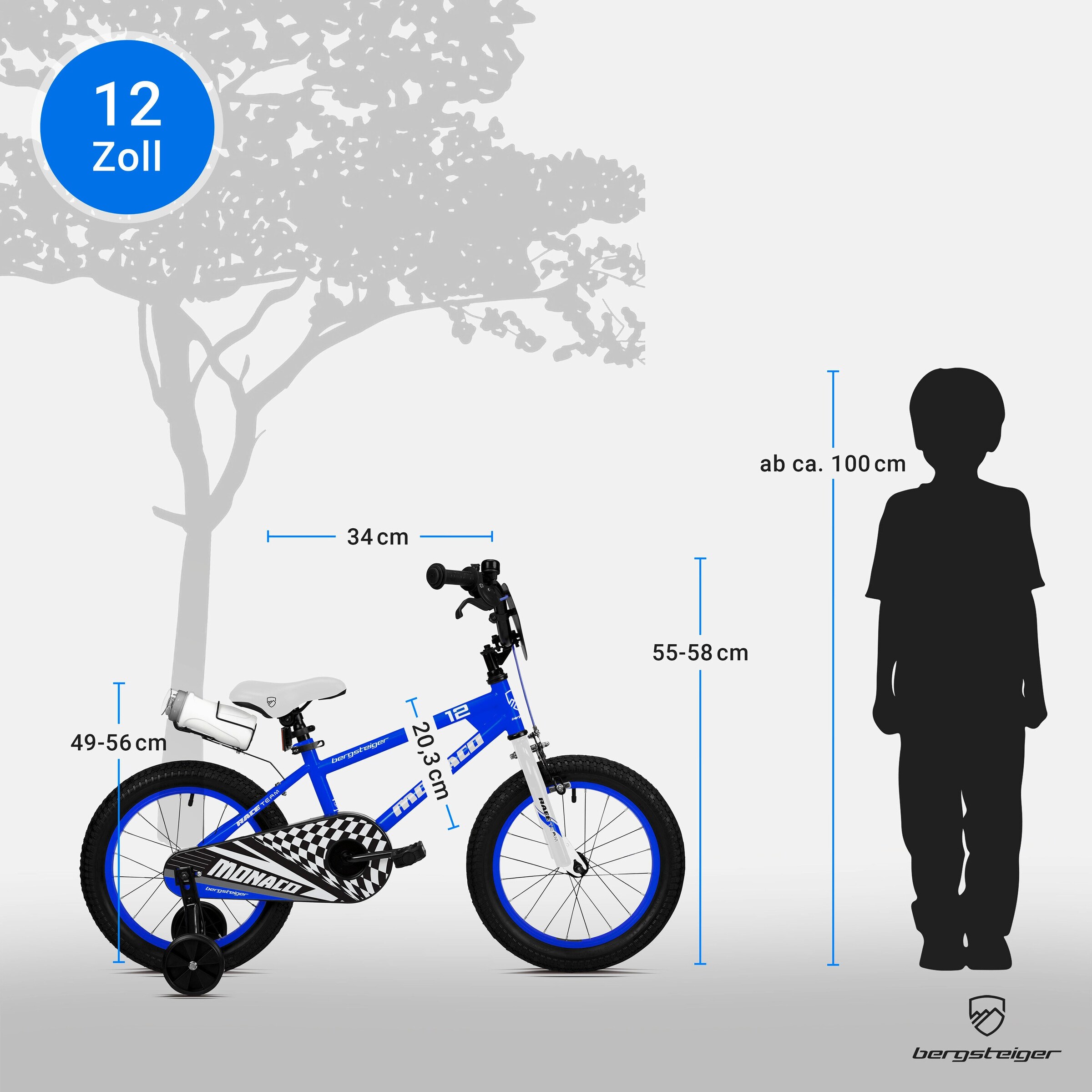 Bergsteiger Kinderfahrrad Monaco 20 Zoll | racing blue