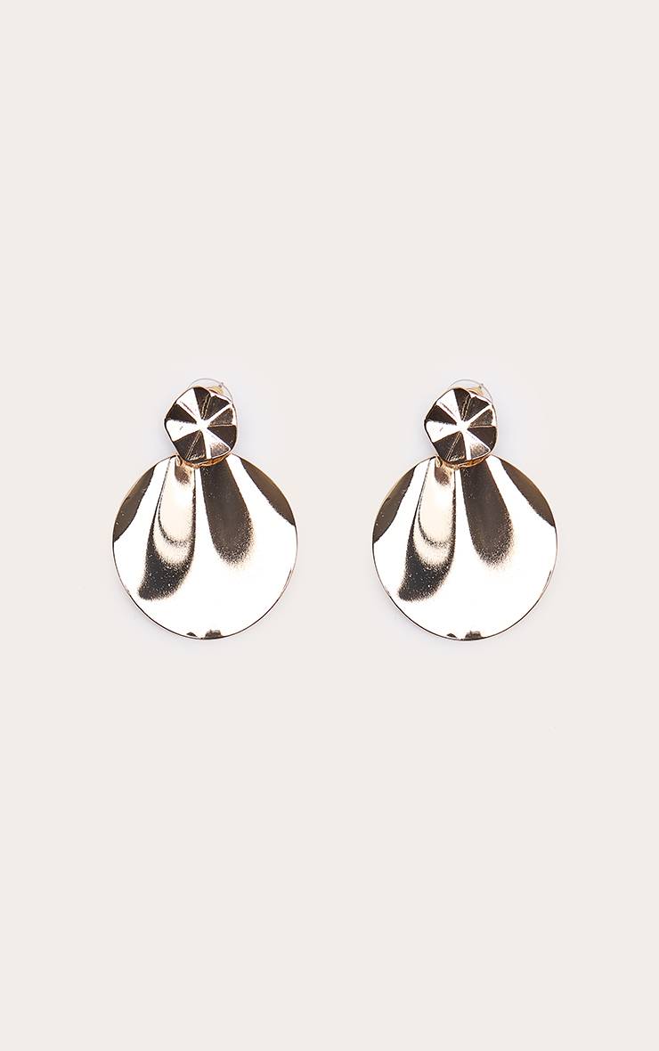 Doré Boucles D'oreilles Heurtoir Circulaire Martelé