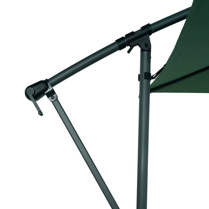 Parasol déporté rond MANOA Vert olive / Graphite