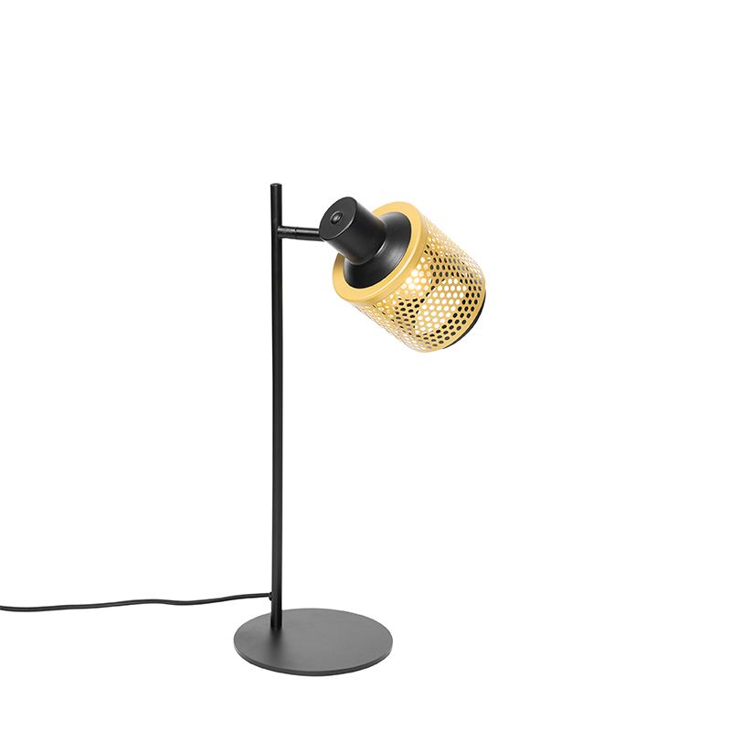 Industriële tafellamp zwart met goud - Kayden