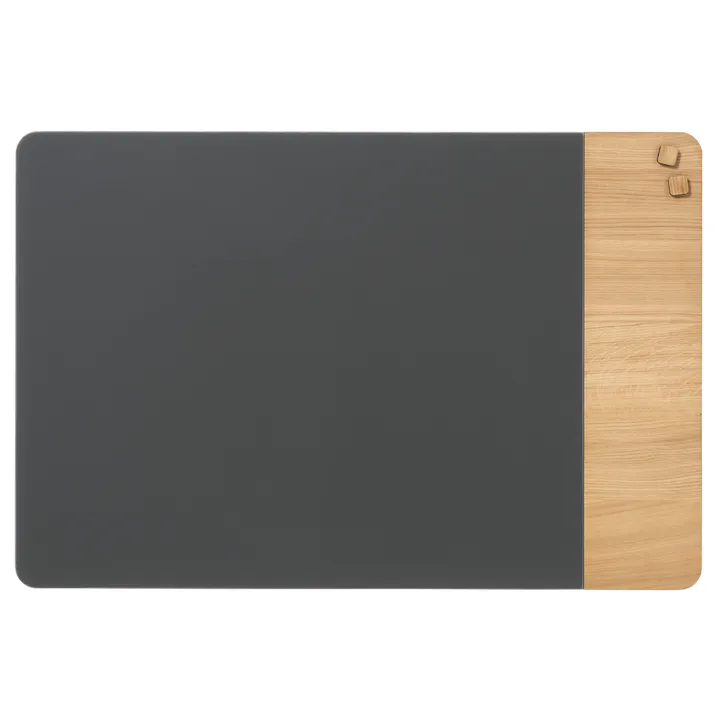 Magnetisk NAGA glastavle 60x80 cm mat glas grå med egefiner