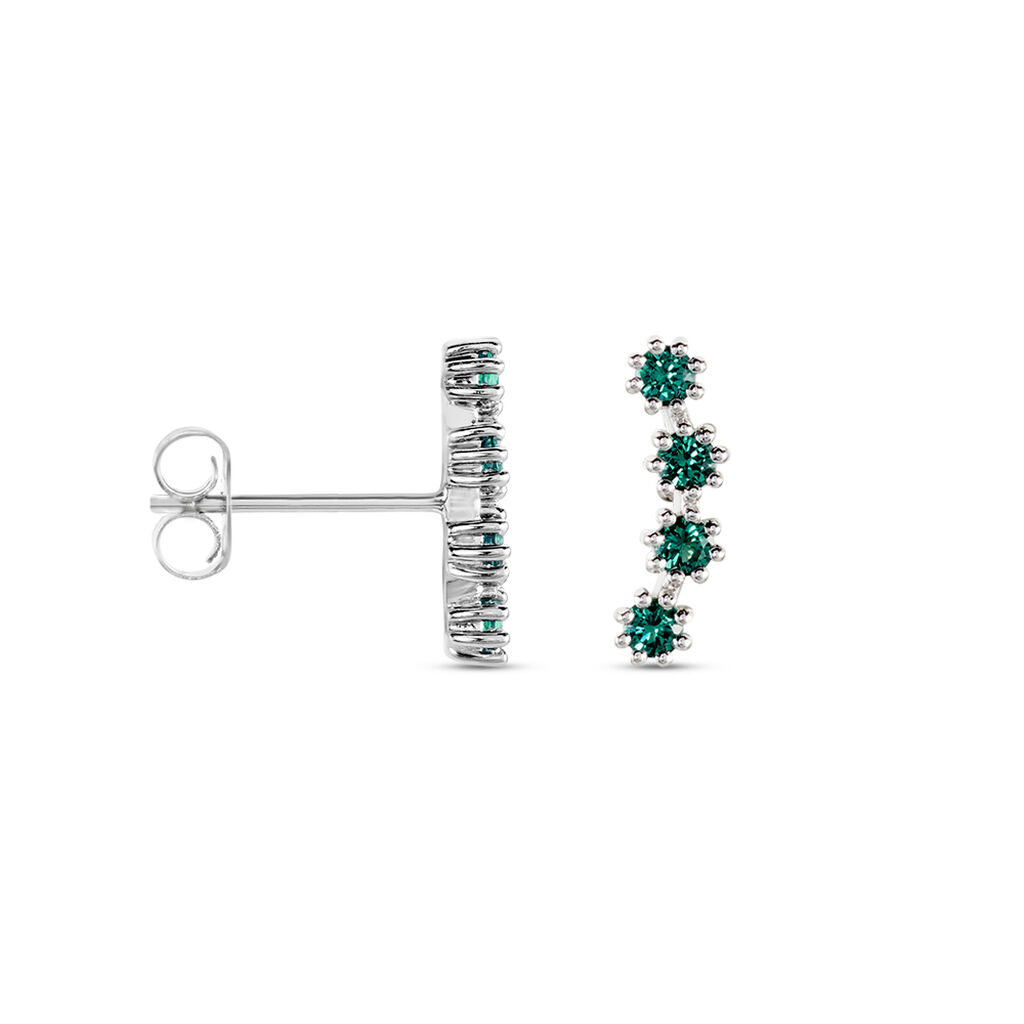 Boucles D'oreilles Puces Karrie Argent Blanc Oxyde De Zirconium