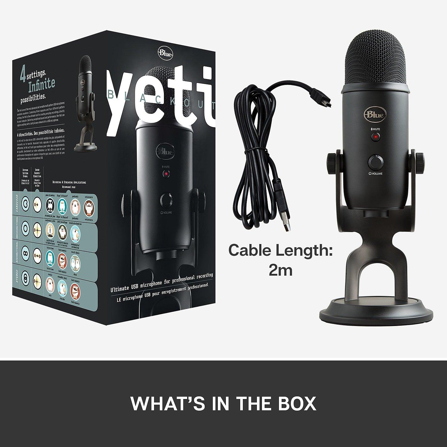 Blue GAME Yeti USB Streaming Microphone BLACKOUT