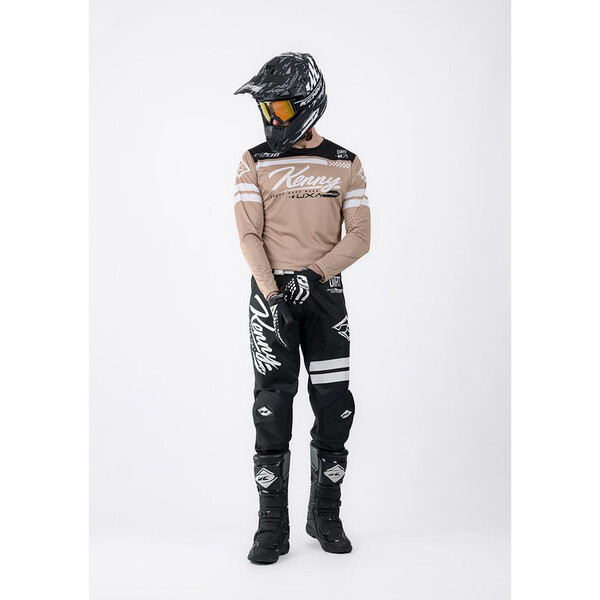 Kenny - Maillot Track Dirt Beige / Blanc / Noir