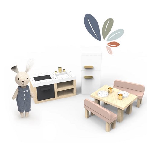 Cuisine en bois pour maison de poupee