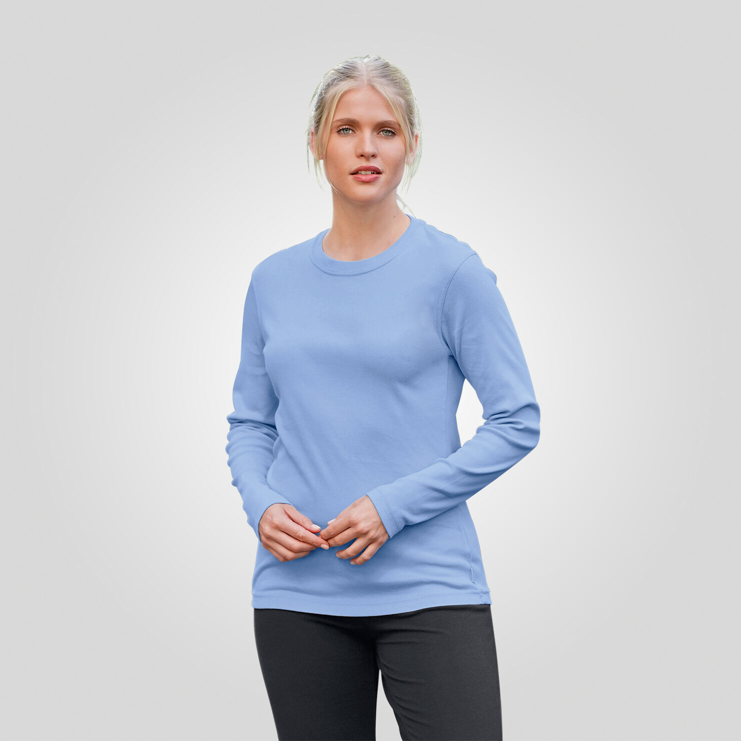 Rundhals-Shirt langarm