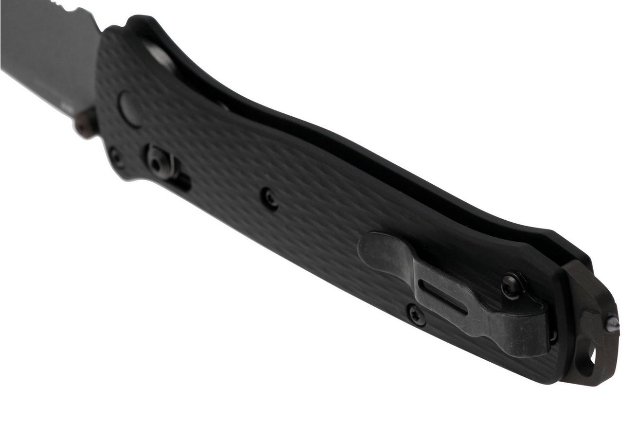 Benchmade Bailout, 537SGY-03, CPM-M4 Partly Serrated, Black Aluminium, zakmes