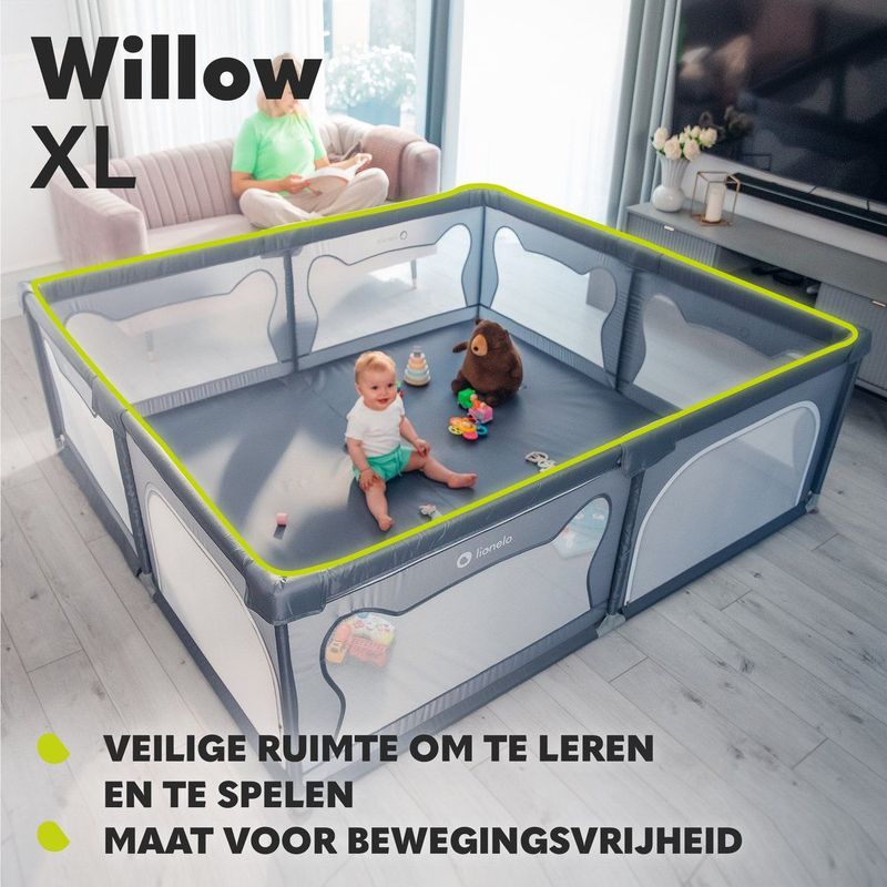 Lionelo - Willow XL - Box voor Baby's - Transparant Gaas - Veilig Speelruimte