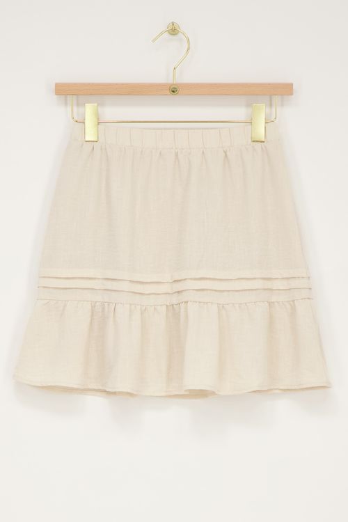 Beige rokje met linnen look