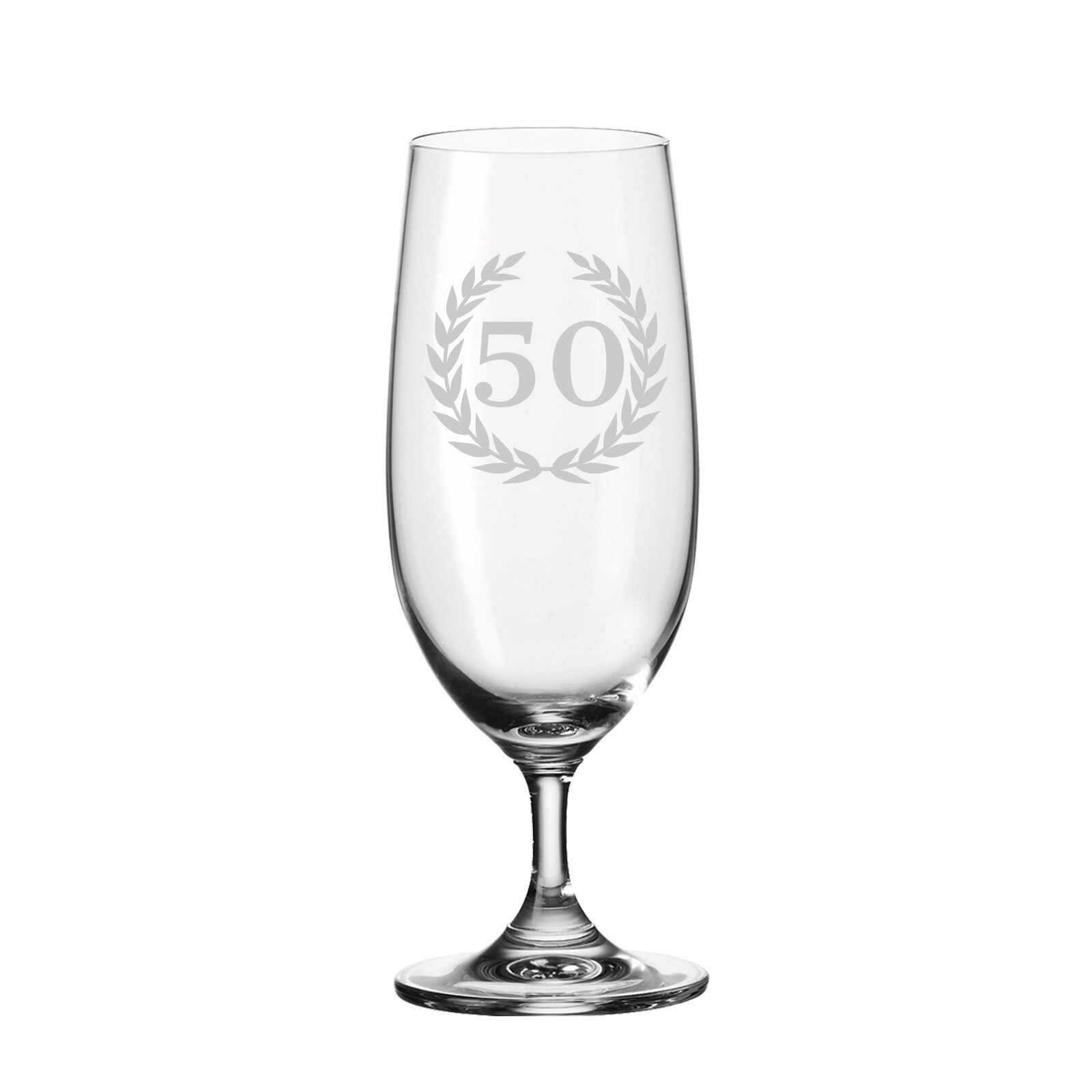 LUXENTU Biertulpe Pilsglas mit Gravur 50. Jubiläum 360 ml
