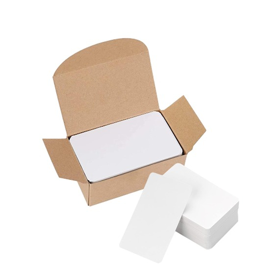 (100er Set) 89x52mm Kraftpapier Karten Blanco DIY Tischkarten Lern Karteikarten - Weiss