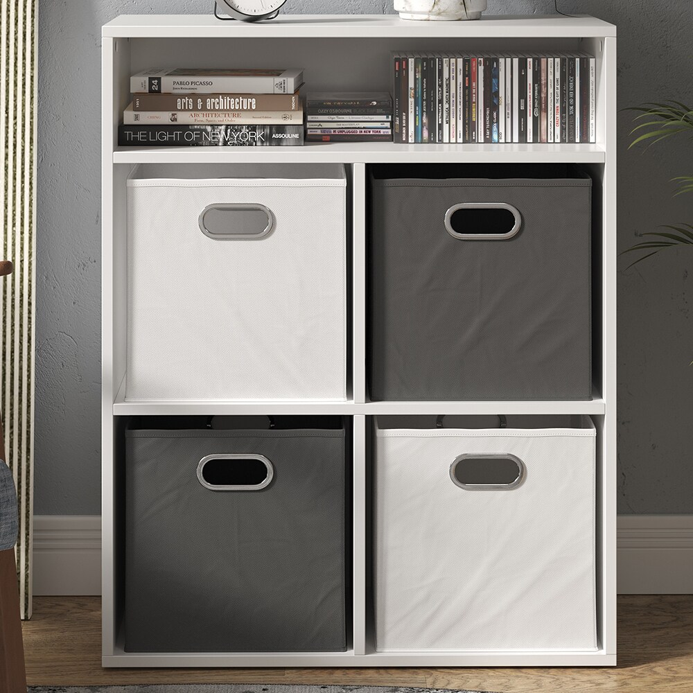 Vicco Bücherregal für 4 Faltboxen Aktenregal Aktenschrank Büroregal Standregal
