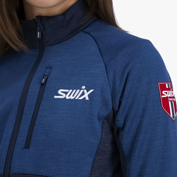 Veste ski de fond SWIX INFINITY MIDLAYER JKT W LAKE BLUE