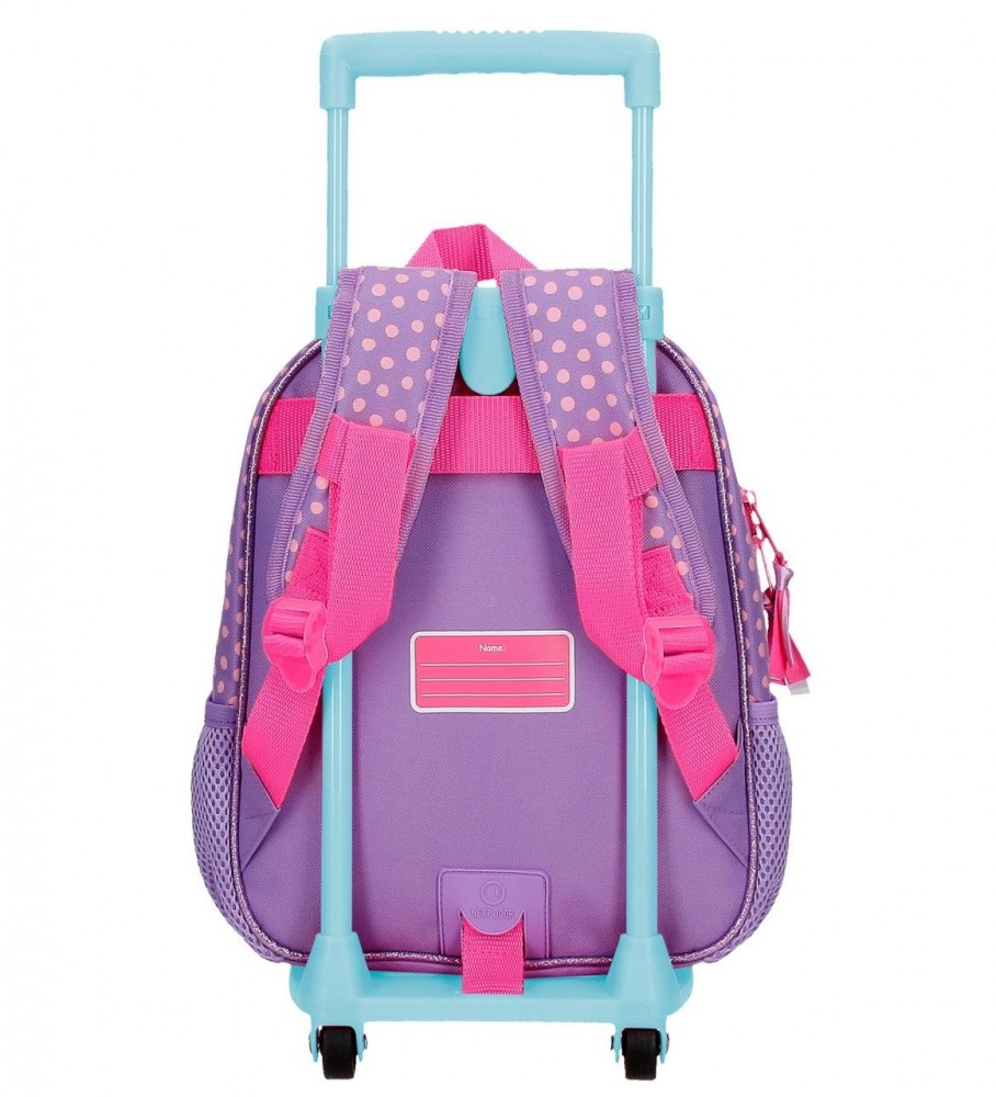 Mochila Disney Minnie Hoje é o meu dia com carrinho 28 cm lilás
