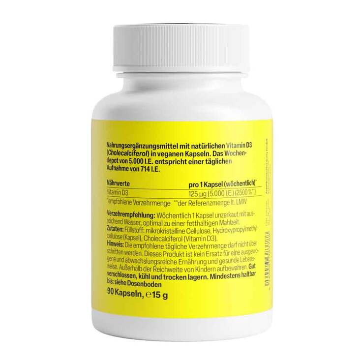 Vitamin D3 5.000 I.E. Wochendepot Kapseln, 90 St