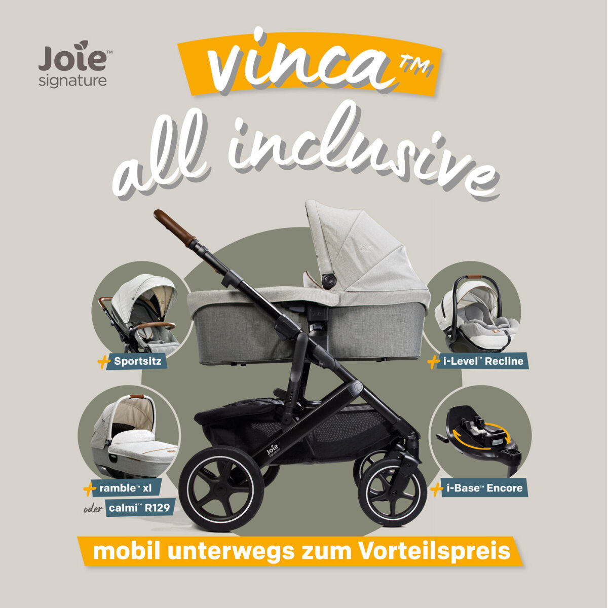 Joie Joie™ Signature Kinderwagen vinca™ 4in1 all inclusive Set