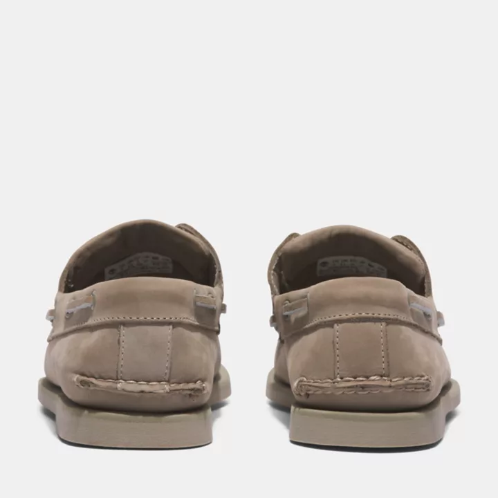 Chaussures bateau classique en cuir pour homme en beige