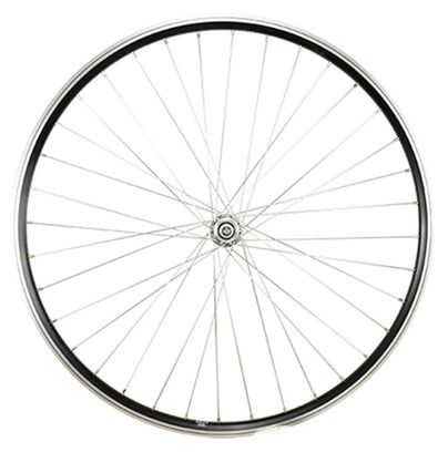 Roue vtc 28  av ecrou axe plein jante noir mach1 er10.moy miche magnum v-brake 36t