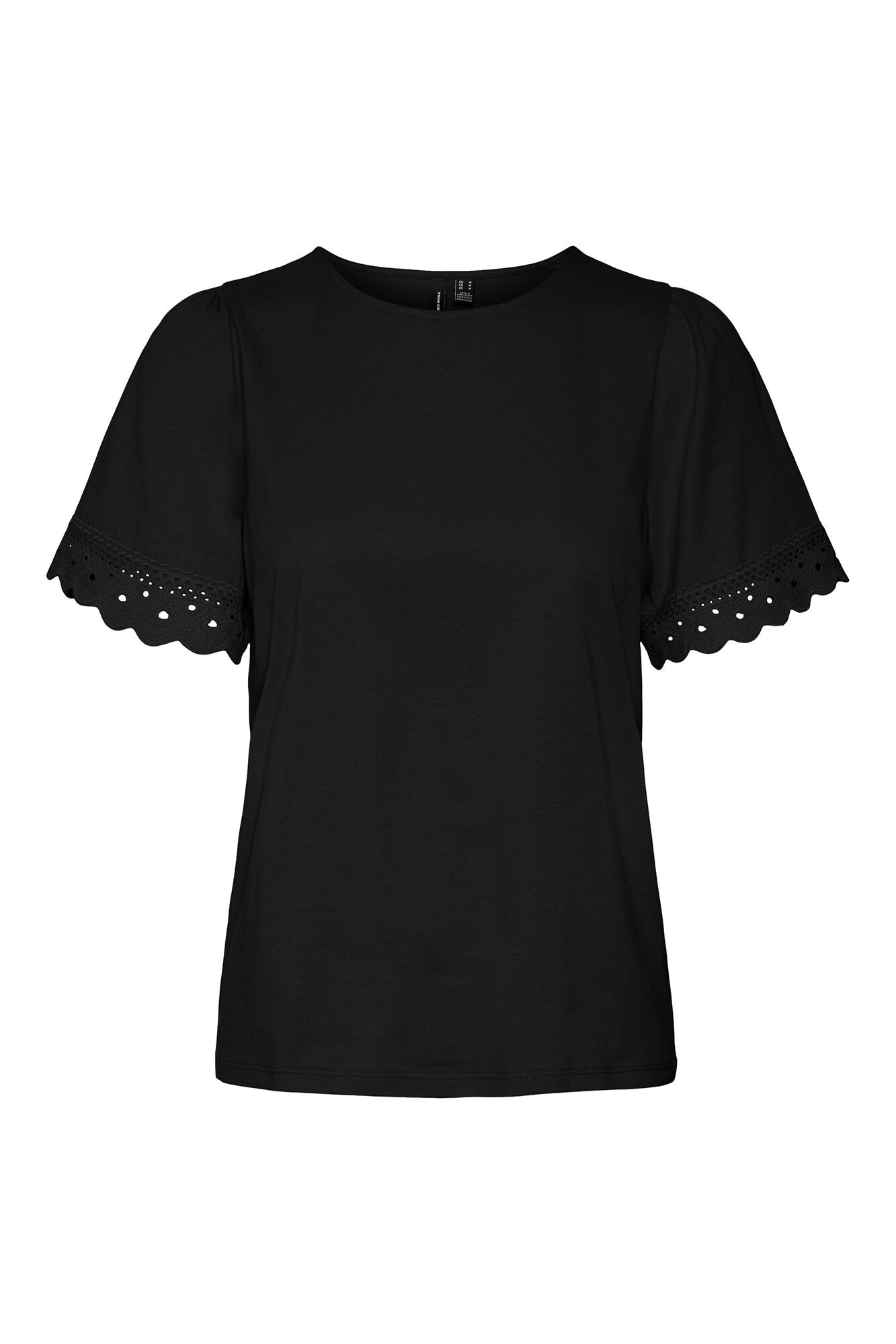 Blusa de algodão de manga curta Curve - Preta