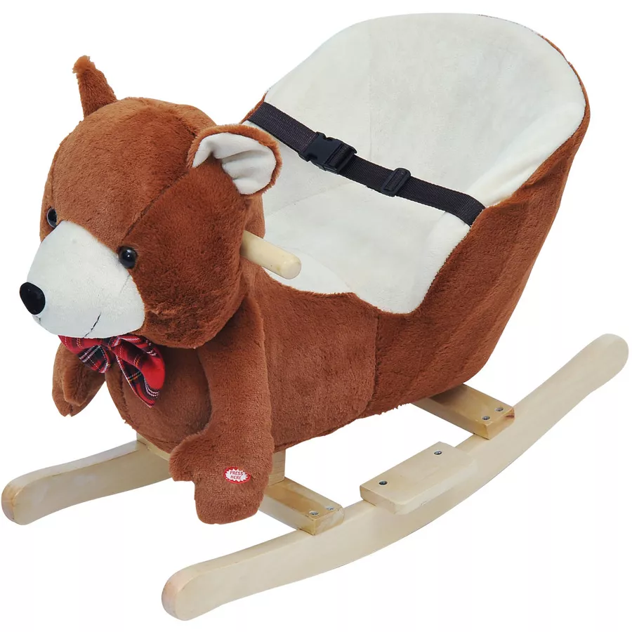 HOMCOM Kinder Schaukelwippe als Bär braun