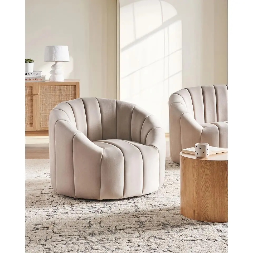 MALUNG - Fauteuil - Beige - Fluweel