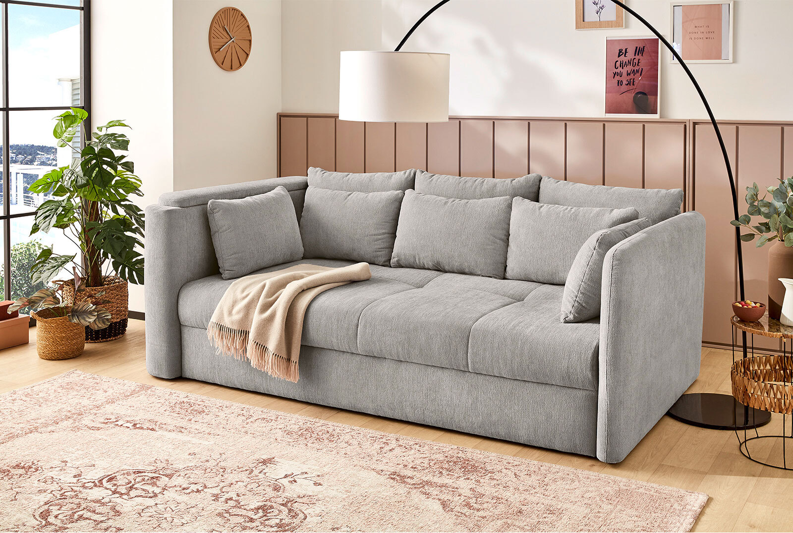 Schlafsofa Streamer Grau 239x136 cm Liegefläche 120x198 cm