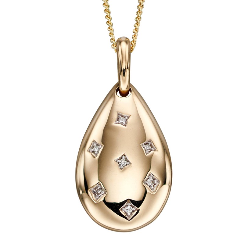 Collier diamant sur or jaune 375/1000