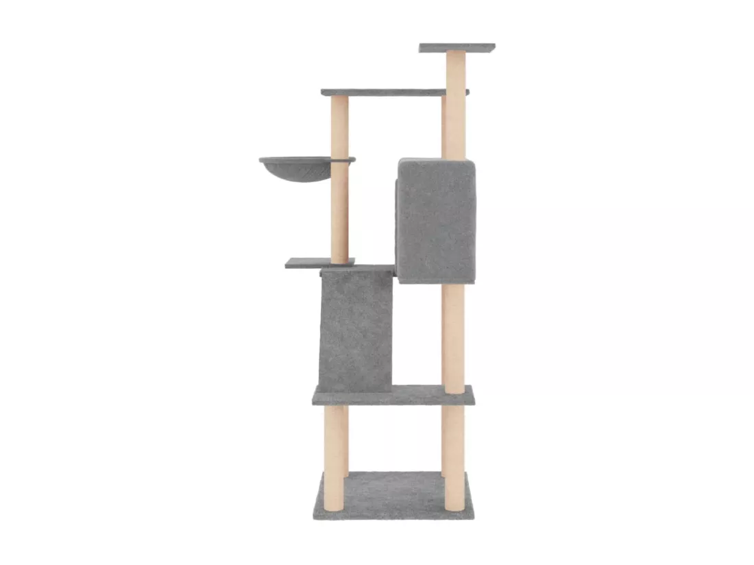 Arbre à chat avec griffoirs en sisal gris clair 143 cm