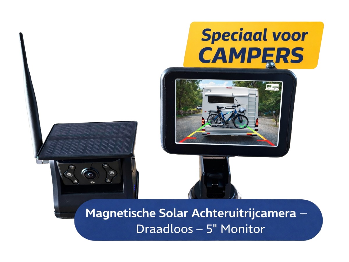 BergGPS Magnetische solar camera met 5 inch display