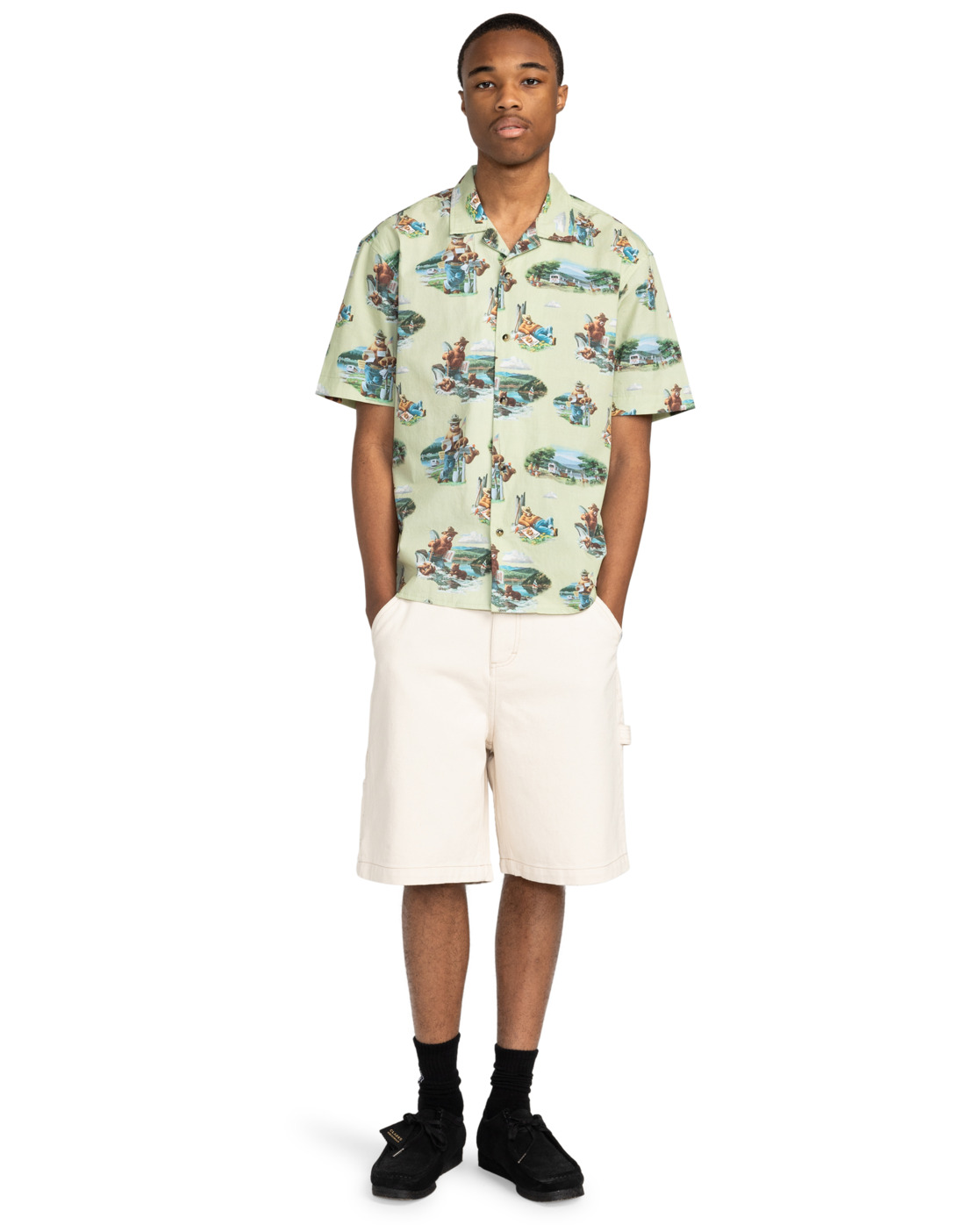 Element Smokey Bear Camp Woven SS Oyster Gray
