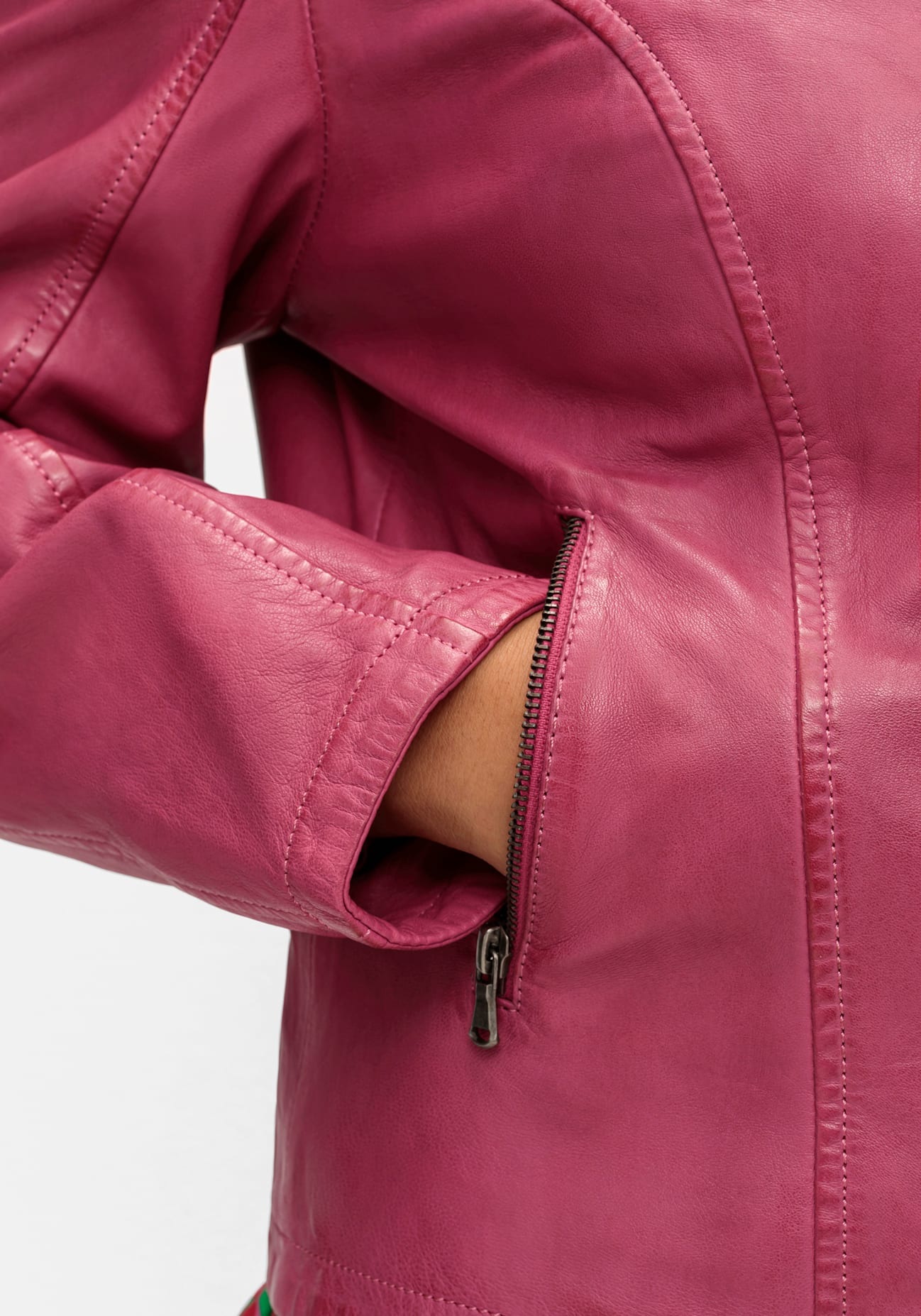 Sheego Lederjacke ohne Kapuze