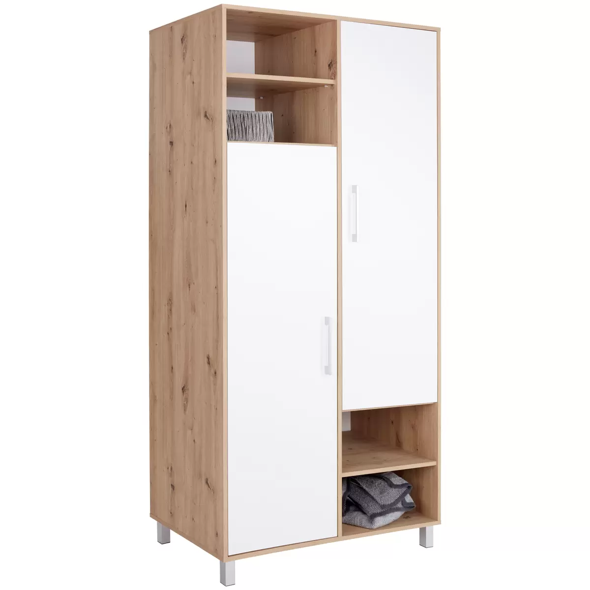 Kleiderschrank Box weiss,Eiche