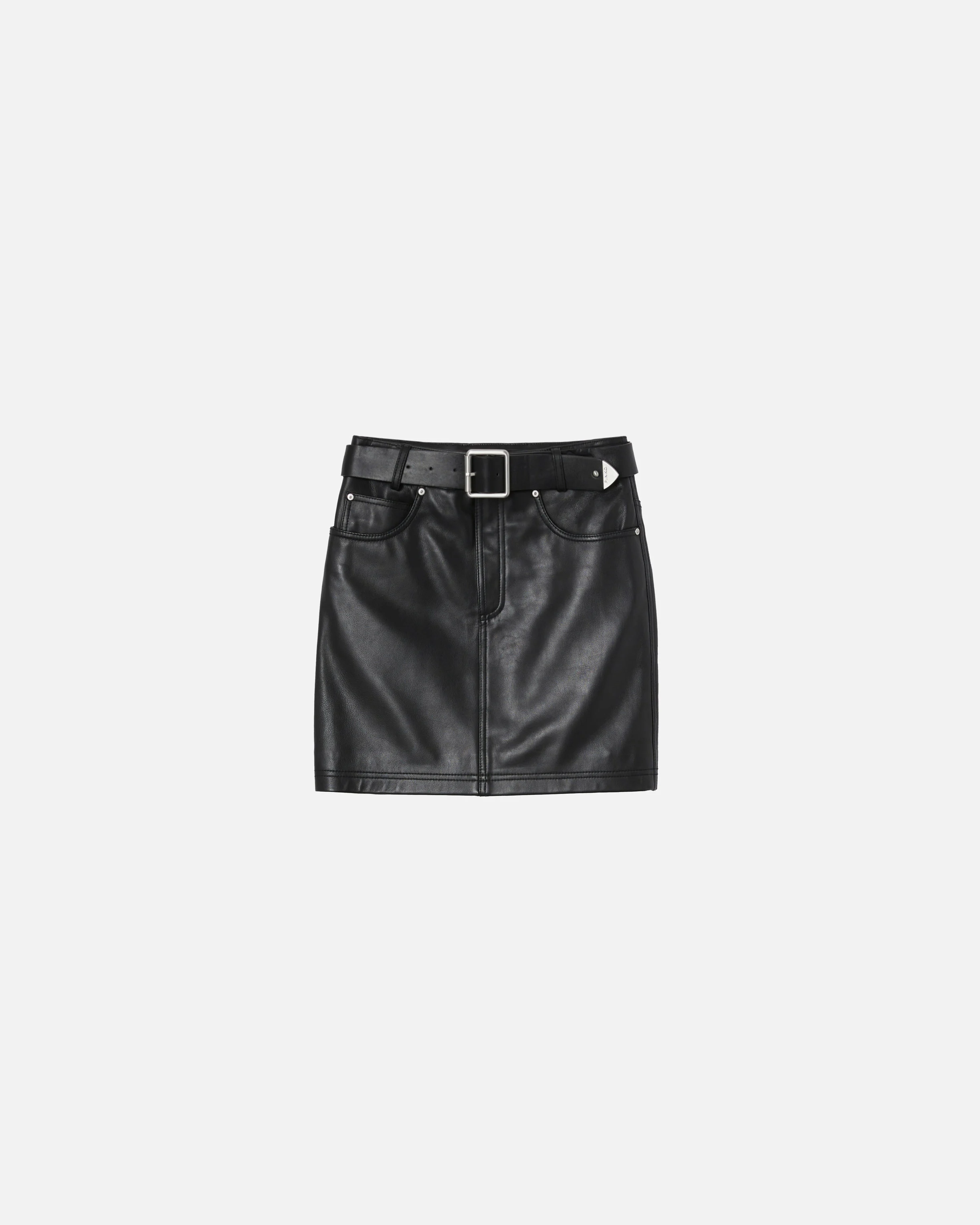 Minijupe ceinturée nappa | Noir