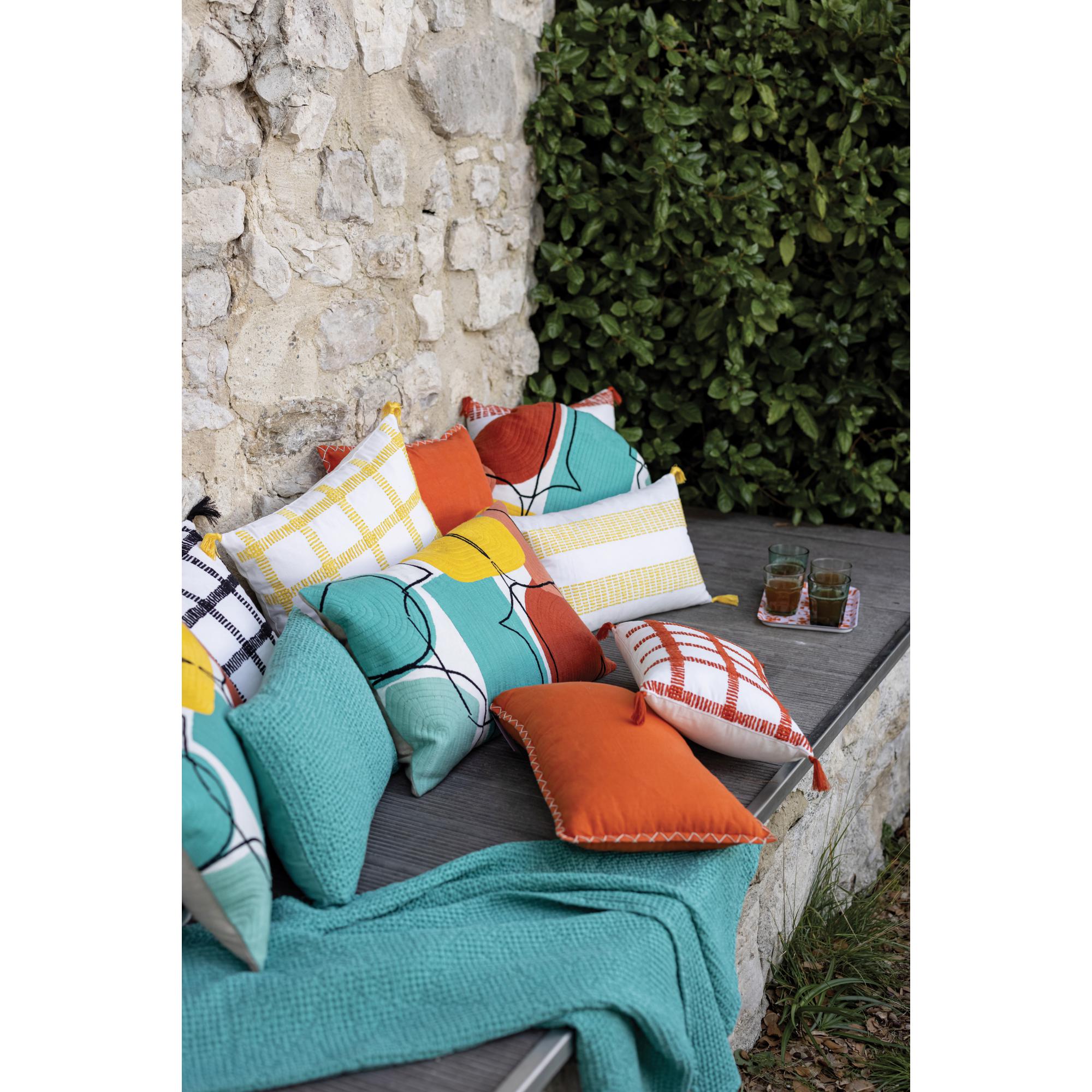 Coussin stonewashed maia lagon 30 x 50 cm