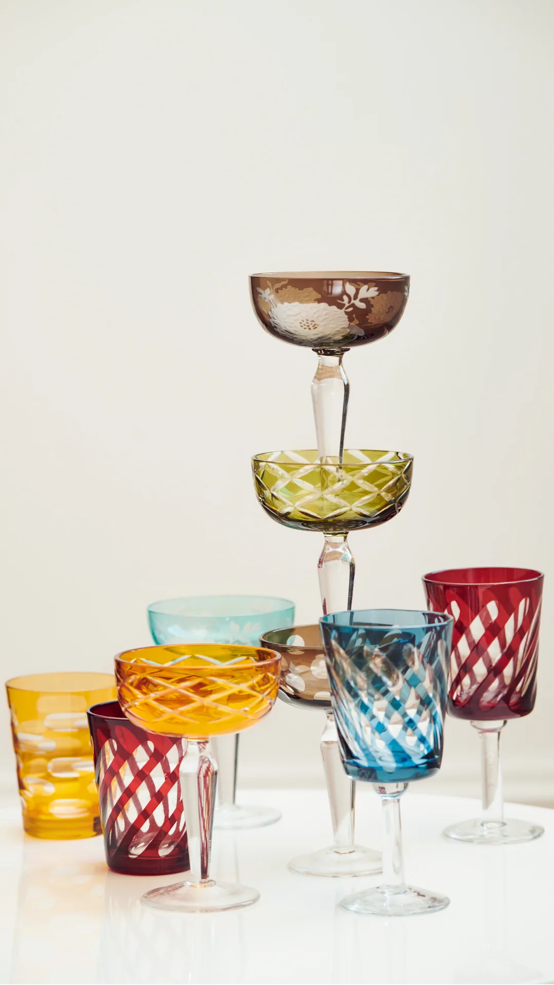 POLSPOTTEN  Coupe Cuttings glas, Mulitcolour - 6 stk.