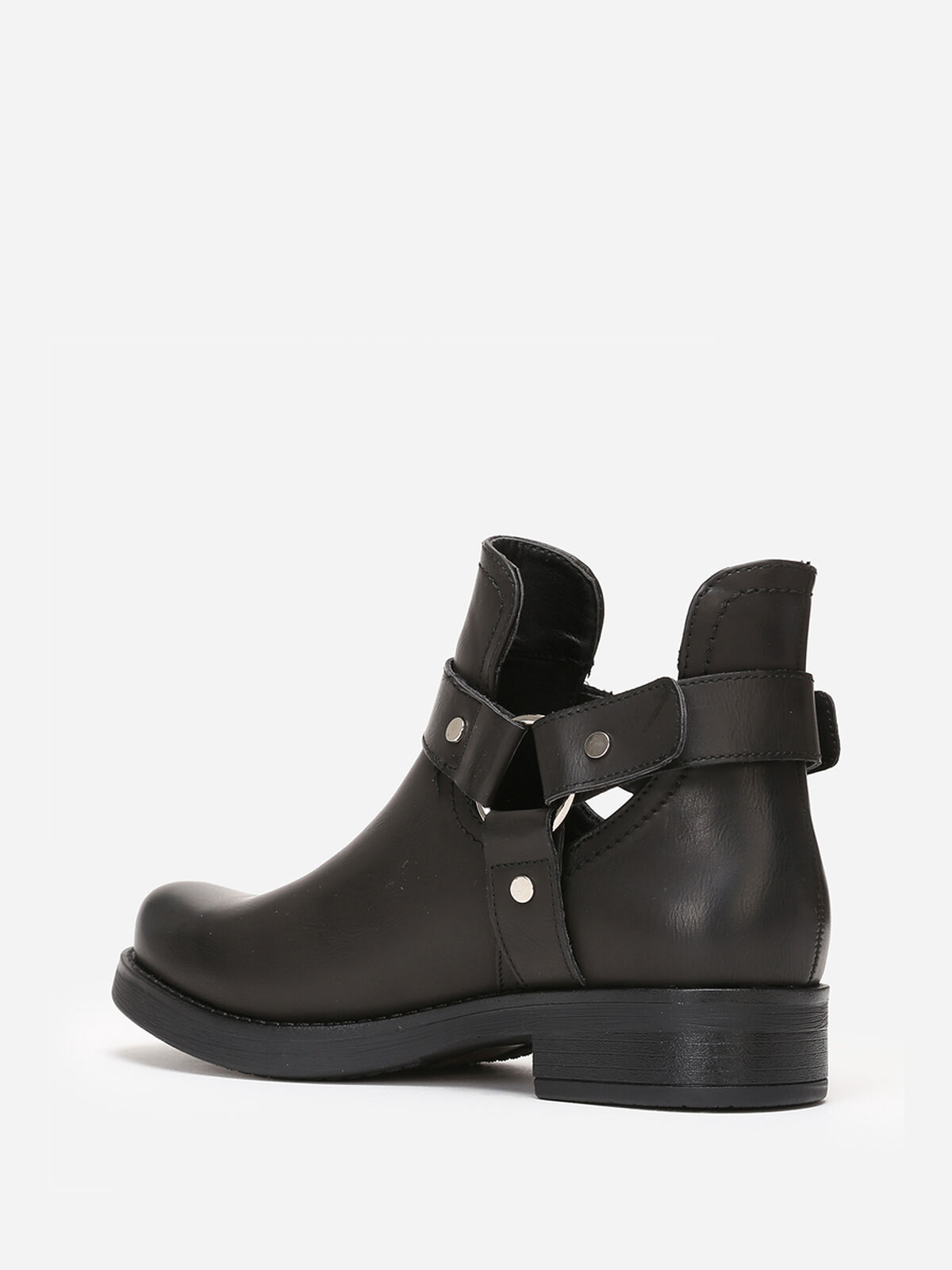 Bottines ajourées avec brides- Noir