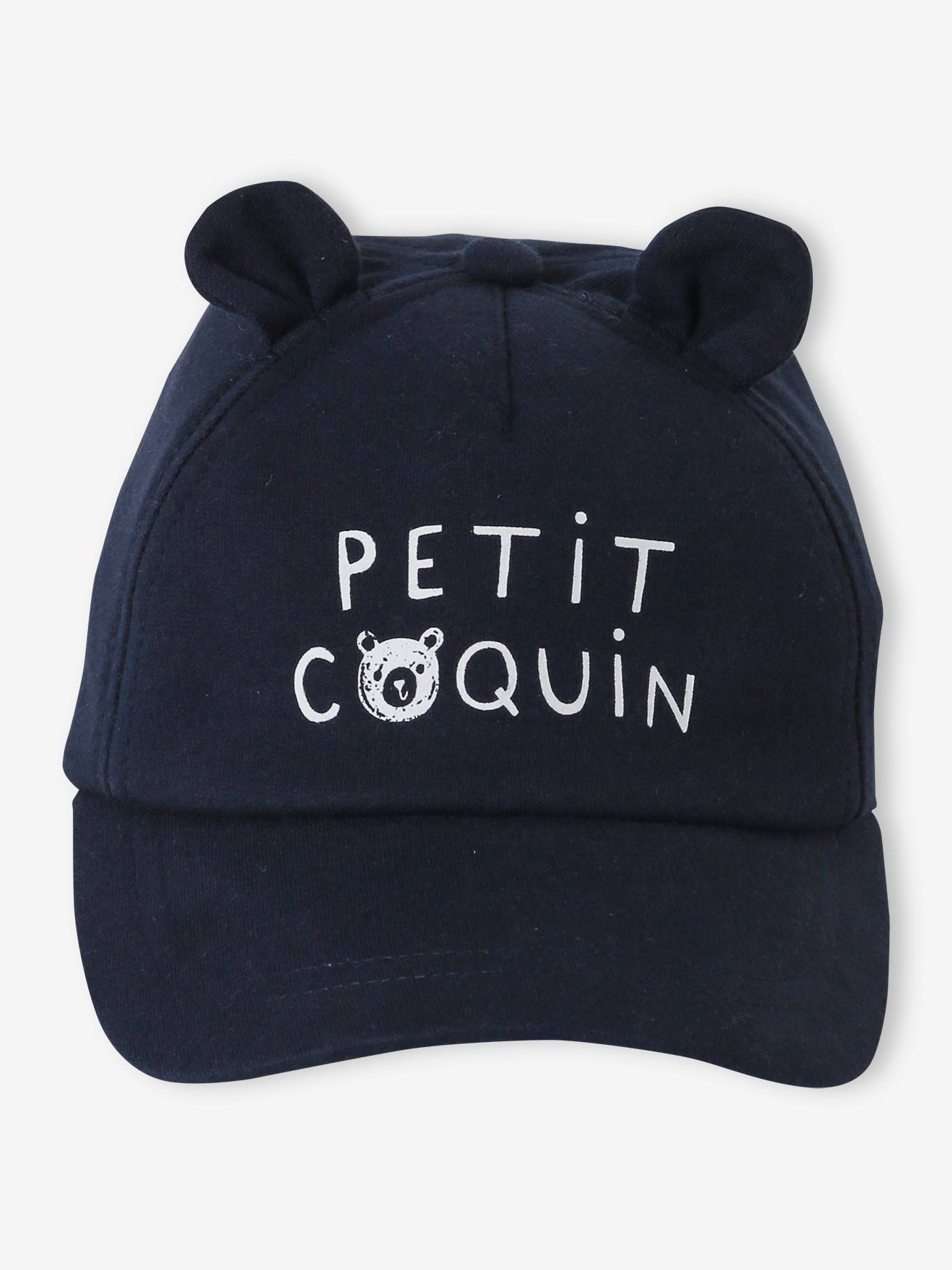 Gorro de urso azul marinho para bebê menino