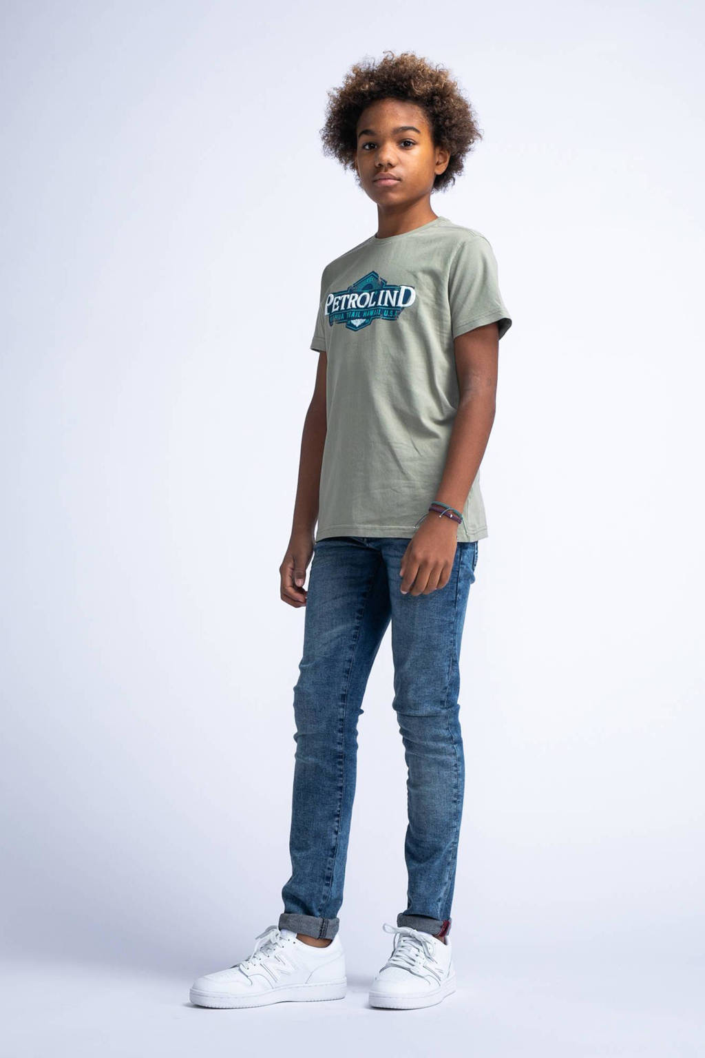 Petrol Industries T-shirt met logo lichtgroen